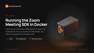 Running the Zoom Meeting SDK in Docker