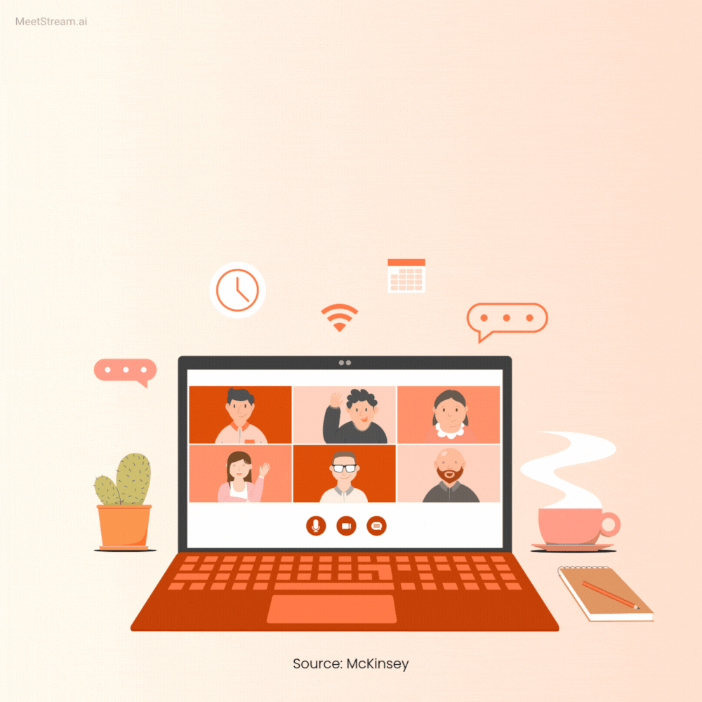 Blue Gradient Professional Company Meeting Zoom Virtual Back diagram for AI Meet